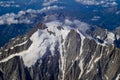 Alpinist attempting the Montblanc summit in the Alps