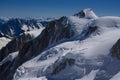 Alpinist attempting the Montblanc summit in the Alps