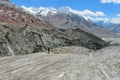 Alpinist on the glacier way