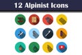 Alpinist Icon Set Royalty Free Stock Photo