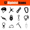 Alpinist Icon Set Royalty Free Stock Photo