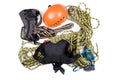 Alpinist, mountain climber, or ropejumper tools Royalty Free Stock Photo
