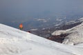 Alpinist on Ostriy Tolbachik volcano.