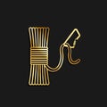 Alpinist, rope, icon gold icon. Vector illustration of golden style