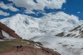Alpinist on the trek to Ibn Sina, Avicenna or Lenin Peak