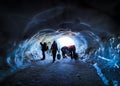 AIGUILLE DU MIDI, FRANCE - AUGUST 8, 2017: Alpinists arriving to Aiguille du Midi, Chamonix, France