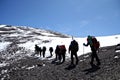 Alpinists at the climbing in Caucasus mountains Royalty Free Stock Photo