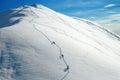 Alpinists climbing a mountain