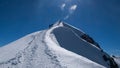 Alpinists climbing up to Mont Blanc.