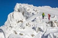 Alpinists close to the peak