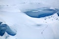 Alpinists on a glacier