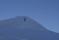 Alpinists on Lyskamm peak, Monte Rosa, Alps, Italy Royalty Free Stock Photo