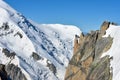 Alpinists climbing Arete du Cosmique Royalty Free Stock Photo