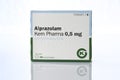 Alprazolam 0.5 mg box isolated on white Royalty Free Stock Photo