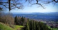 Alps and alpine upland view from Hohenpeissenberg, Germany