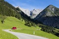 Alps, alpine village in the valley, Gramais, Austrian Royalty Free Stock Photo
