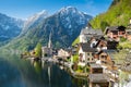 Alps in beautiful golden morning light in fall, region of Salzkammergut, Austria Royalty Free Stock Photo