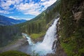 Alps beautiful mountain waterfall Krimml (Austria, Tirol) Royalty Free Stock Photo