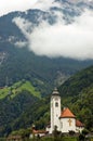 Alps church mountains Switzerland Royalty Free Stock Photo