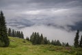 The Alps in clouds, Austria Royalty Free Stock Photo