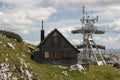 Alps. Dachstein Mountains. Austria. Exterior shot of weathered abandoned house Royalty Free Stock Photo