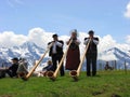 Alps horn in Folk festival mannlichen Royalty Free Stock Photo