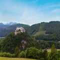 Alps mountain castle summer view Royalty Free Stock Photo