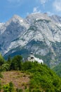 Alps mountain castle summer view Royalty Free Stock Photo