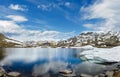 Alps mountain lake spring panorama Royalty Free Stock Photo