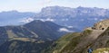 Alps. Mountain landscape. Station Nid d`Aigle. Mont Blanc Tramway