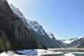 Alps mountain peaks  surrounding  KlÃÂ¶ntalersee lake Royalty Free Stock Photo