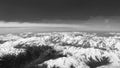 Alps mountainrange from above, black and white Royalty Free Stock Photo