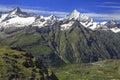 Alps Mountains covered by snow in Switzerland, Sunnegga Paradise area