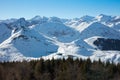 Alps mountains with snow in winter, blue sky in a sunny day Royalty Free Stock Photo