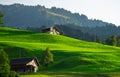 Alps old wooden house. Old House in the European Alps. Old Cabin in the forest. Dilapidated house in the European Alps Royalty Free Stock Photo