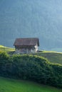 Alps old wooden house. Old House in the European Alps. Old Cabin in the forest. Dilapidated house in the European Alps Royalty Free Stock Photo