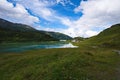Alps panorama in Austria with alpine lake