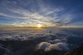 Alps snow mountain ridge above the clouds Royalty Free Stock Photo