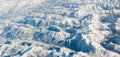 The Alps in winter out of the plane