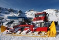 Alps winter view with ratrak Royalty Free Stock Photo