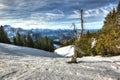 The Alps in winter (view from the Tegelberg-mounta Royalty Free Stock Photo