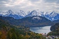 Alpsee lake over beautiful Alps Royalty Free Stock Photo