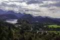Alpsee and Schwansee lake view from Neuschwanstein Castle, Bavaria, Germany Royalty Free Stock Photo
