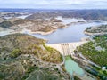 Alqueva Dam on Guadiana river in Alentejo, Portugal Royalty Free Stock Photo