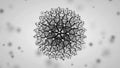 Greyscale Virus Detail with Depth of Field Effect - 3D Illustration
