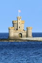Isle of Man UK. The Tower of Refuge erected on St Mary`s island in Douglas Bay.