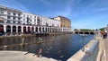 Alster Arcades in the city center of Hamburg - HAMBURG, GERMANY - MAY 15, 2022 Royalty Free Stock Photo