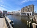 Alster Arcades in the city center of Hamburg - HAMBURG, GERMANY - MAY 15, 2022 Royalty Free Stock Photo