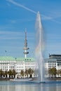 Alster fountain Royalty Free Stock Photo