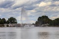 Alster fountain and Lombardbrucke in Hamburg Royalty Free Stock Photo